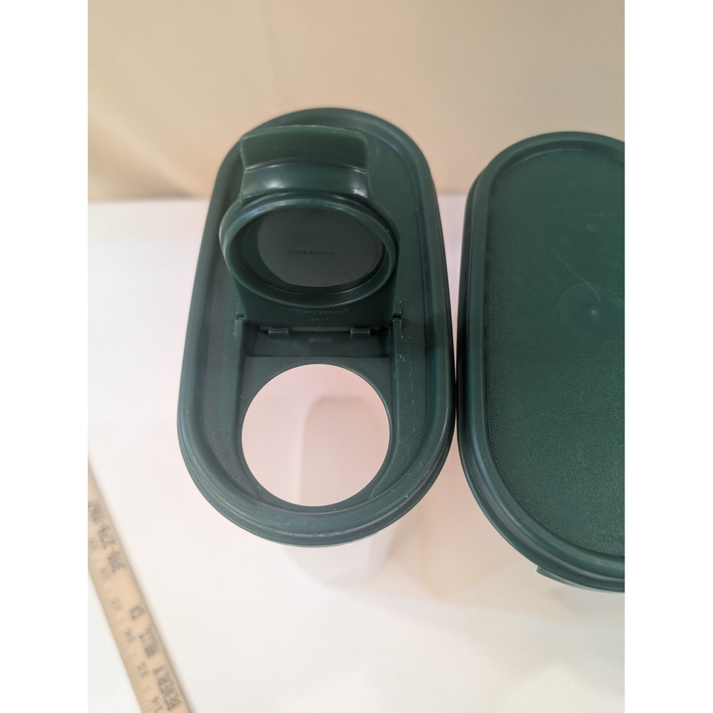 Tupperware Modular Mates Oval Storage Containers Set 5 Pieces Green Lids Vintage - Picture 5 of 8